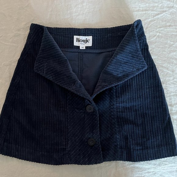 Rouje Navy Corduroy Skirt - Picture 2 of 2